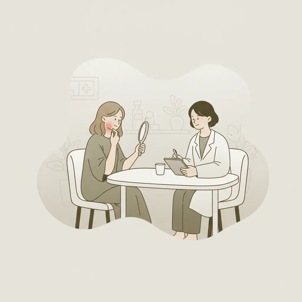 턱에 계속 곪는 여드름, 올림픽파크포레온 근처 병원 가야 할 신호 일러스트